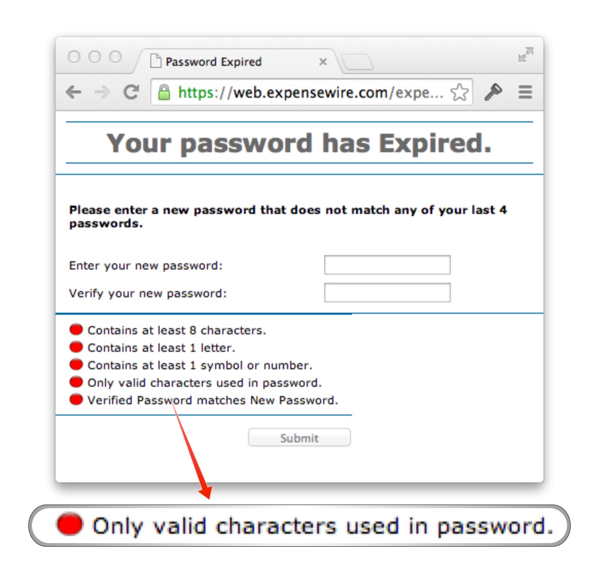 Poor Change Password User Experience