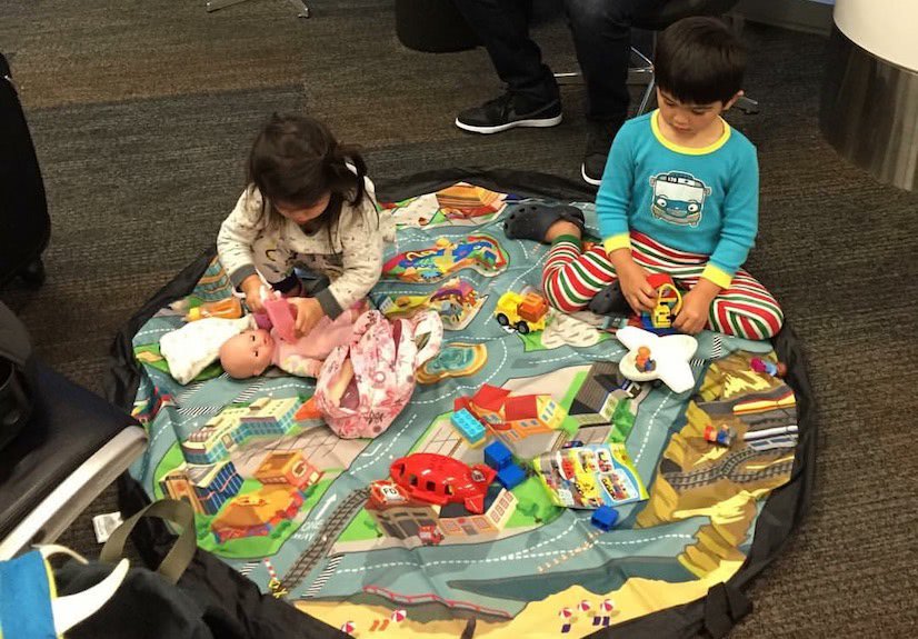 Kids with Play Mat at SFO